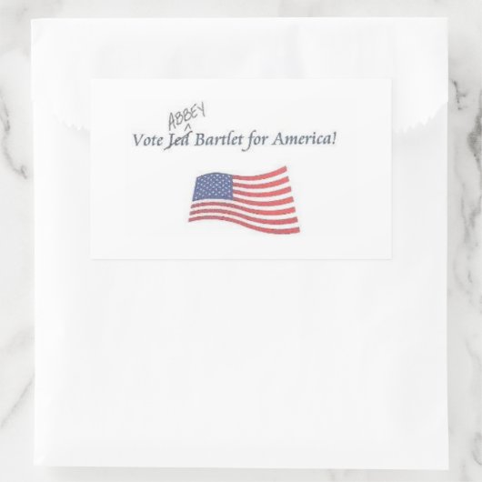 アメリカのステッカーにJed/Abbey Bartletを投票！ 長方形シール (バッグ)