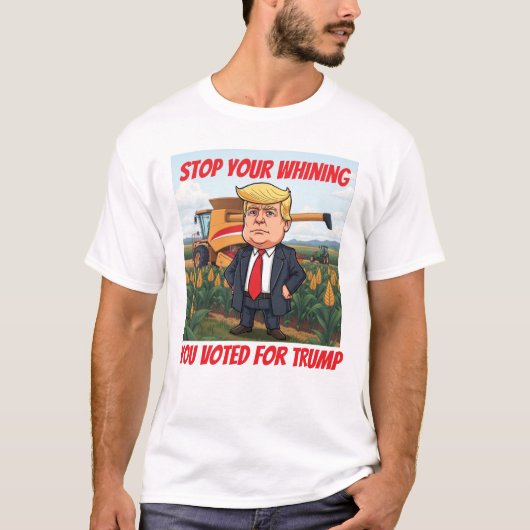アメリカのストップ農家がトランプに投票した Tシャツ (正面)