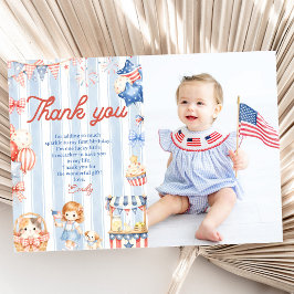 アメリカのストライプ柄の女の子の誕生日パーティー 招待状