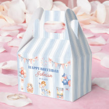 アメリカのストライプ柄 男の子の誕生日パーティーのお菓子入れ箱