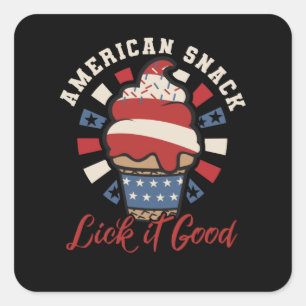 アメリカのスナックアおもしろいイスクリーム – 7月4日 – 米国 スクエアシール