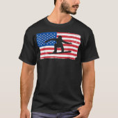 アメリカのスノーボード愛国的なアメリカ国旗のスノーボード Tシャツ (正面)
