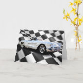 アメリカのスポーツ・カー カード (黄色い花)