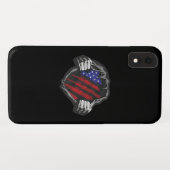 アメリカのスーパーヒーローコスチュームの旗 Case-Mate iPhoneケース (裏面(横))