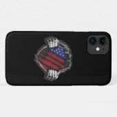 アメリカのスーパーヒーローコスチュームの旗 Case-Mate iPhoneケース (裏面(横))