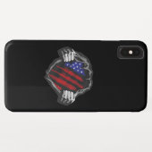 アメリカのスーパーヒーローコスチュームの旗 Case-Mate iPhoneケース (裏面(横))