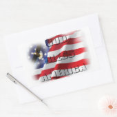 アメリカのソアリングイーグルを愛する愛国神 長方形シール (封筒)