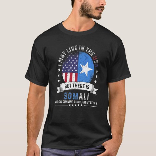 アメリカのソマリアホームアメリカの愛国者ソマリ人 Tシャツ (正面)