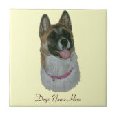 アメリカのタイプ犬の秋田の現実主義者の芸術のポートレート タイル (正面)