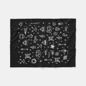 アメリカのタトゥーフラッシュ伝統的、タトゥーデザイン フリースブランケット (正面(横))