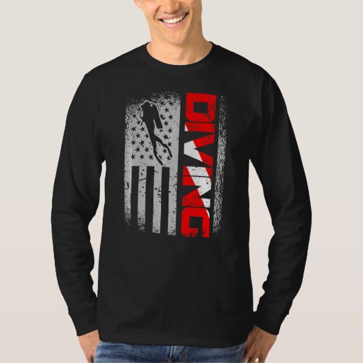 アメリカのダイバーダウン国旗の降下1 Tシャツ (正面)