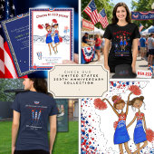 アメリカのチアリーダー アメリカ250周年記念愛国主義 トライブレンドTシャツ