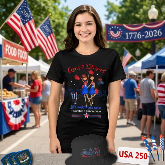 アメリカのチアリーダー アメリカ250周年記念愛国主義 トライブレンドTシャツ