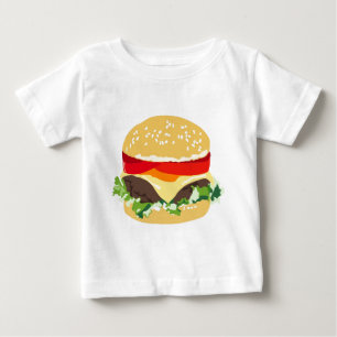 アメリカのチーズバーガー ベビーTシャツ
