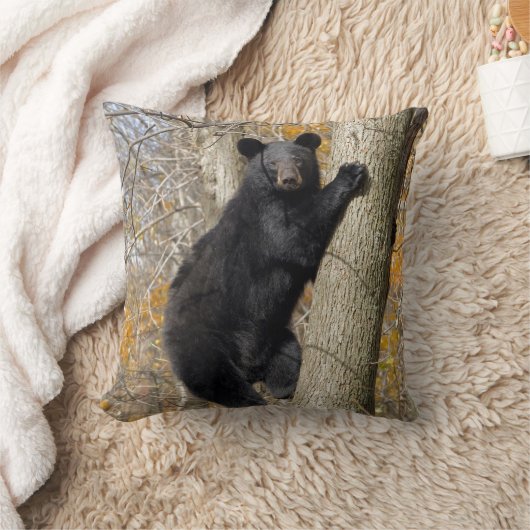 アメリカのツキノワグマの登山の木の枕 クッション (ブランケット)