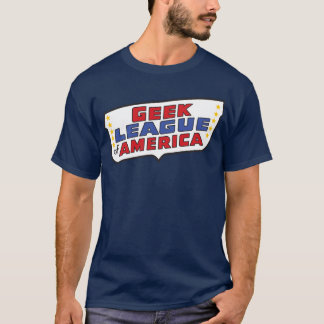 アメリカのティーのギークリーグ(暗い) Tシャツ