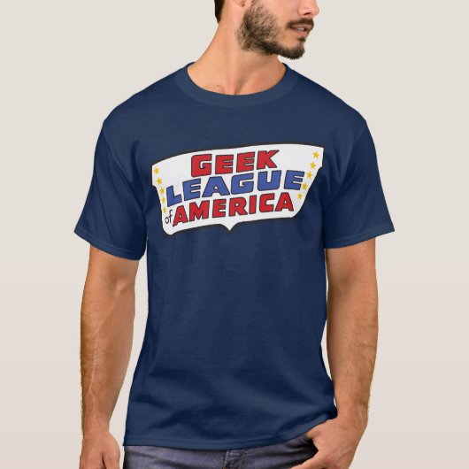 アメリカのティーのギークリーグ(暗い) Tシャツ (正面)