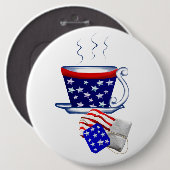 アメリカのティーカップおよびバッグボタン 缶バッジ (正面&裏面)