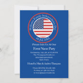 アメリカのテキストを変更する 星条旗 独立記念日 7月4日 招待状 (正面)