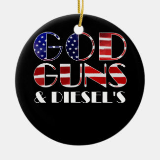 アメリカのディーゼルトラックの所有者God Guns & Diesers セラミックオーナメント