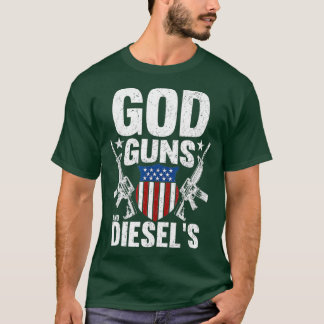 アメリカのディーゼルトラックの所有者God Guns Diesers Tシャツ