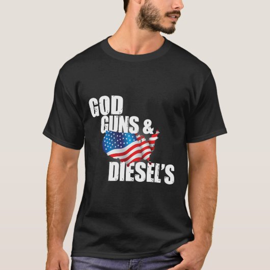 アメリカのディーゼル車所有者、ゴッドガンTシャツ Tシャツ (正面)