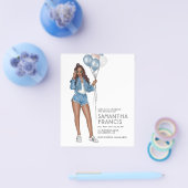 アメリカのデニムをテーマにした女の子の誕生日パーティー チラシ (シングル)