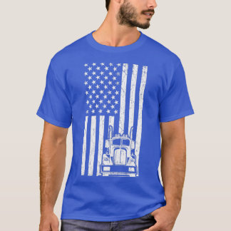 アメリカのトラックのフラグ大型リグトラックトラック Tシャツ