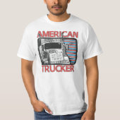 アメリカのトラックの運転手のためのアメリカのトラック運転手のTシャツ Tシャツ (正面)