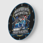 アメリカのトラック運転手退役軍人誇りを持った、 ラージ壁時計 (傾斜)