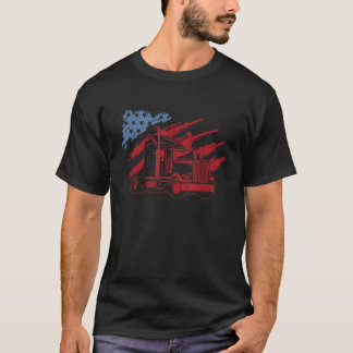 アメリカのトラック運転手USトラック車セミトラック Tシャツ