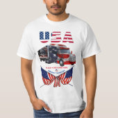 アメリカのトラック – 愛国的なトラック運転手のパーソナライズ Tシャツ (正面)