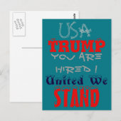 アメリカのトランプお前が雇われた!私たち統一されたスタンドアートプリント ポストカード (正面/裏面)
