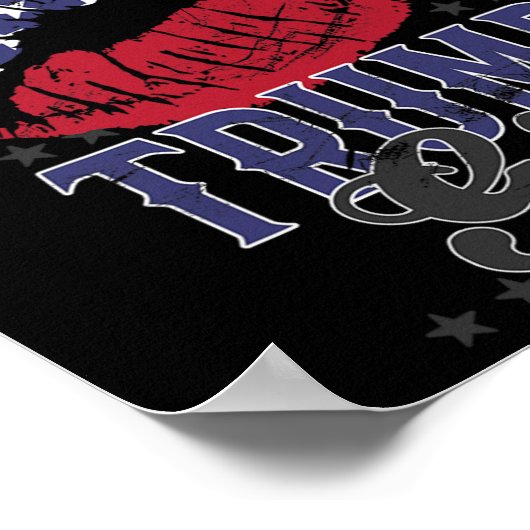 アメリカのトランプ女の子アメリカ国旗の唇Gop投票2024 ポスター (角)