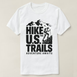 アメリカのトレイルをハイキングするマウンテンアドベンチャーグラフィック Tシャツ