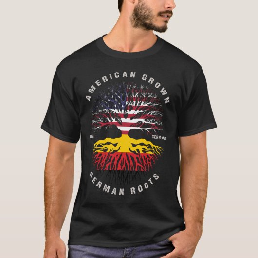 アメリカのドイツのルーツドイツ国旗 Tシャツ (正面)