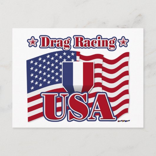 アメリカのドラッグレース ポストカード (正面)