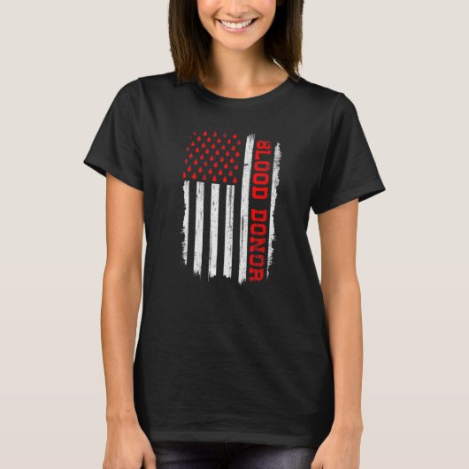 アメリカのドンになる血誇りを持ったドナー・アメリカ国旗 Tシャツ (正面)