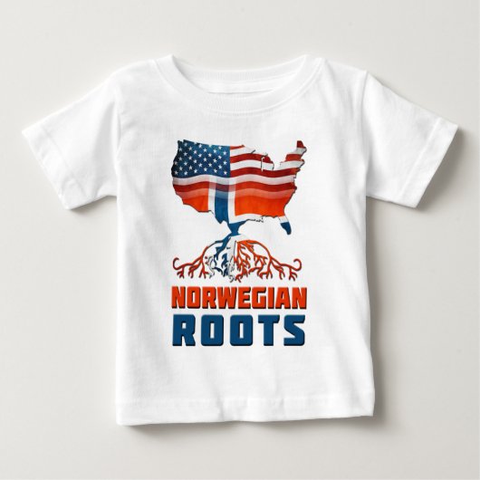 アメリカのノルウェーのルーツ ベビーTシャツ (正面)