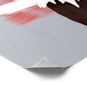 アメリカのハゲのワシとフラッグ – グレーの透明 ポスター (角)