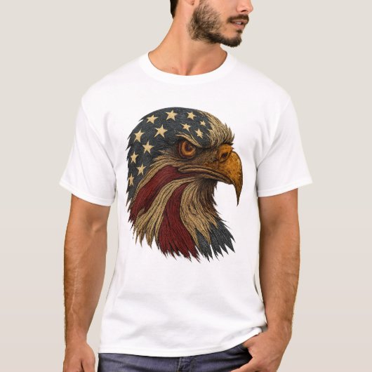 アメリカのハゲワシ愛国心 Tシャツ (正面)