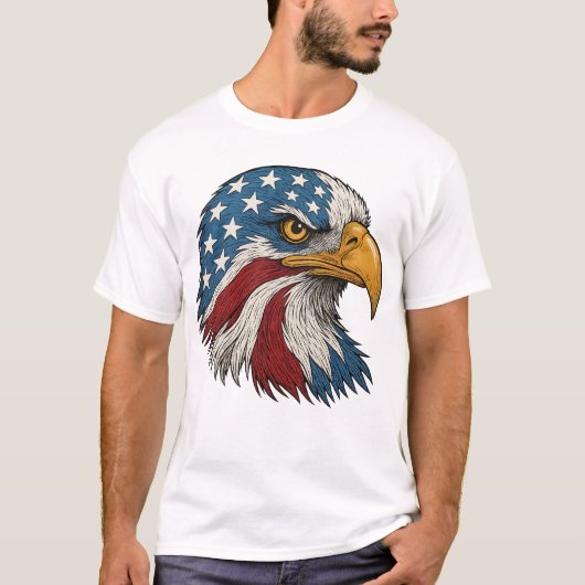 アメリカのハゲワシ愛国心 Tシャツ (正面)