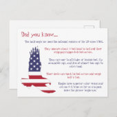 アメリカのハゲ・イーグルの事実 ポストカード (正面/裏面)