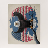 アメリカのハゲ・イーグル国旗 ジグソーパズル (縦)