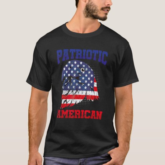 アメリカのハゲ・イーグル米国国旗の愛国的なアメリカの4th tシャツ (正面)