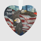アメリカのハゲ・イーグル・アメリカ国旗 オーナメント (裏面)
