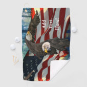 アメリカのハゲ・イーグル・アメリカ国旗 ゴルフタオル (インサイチュ)