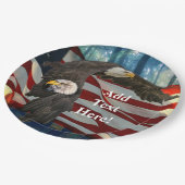 アメリカのハゲ・イーグル・アメリカ国旗 ペーパープレート (アングル)