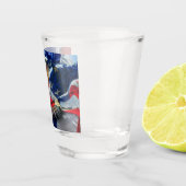 アメリカのハゲ・イーグル・ウルフ国旗 ショットグラス (右)