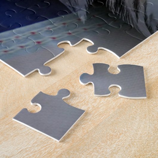 アメリカのハゲ・イーグル・ウルフ国旗 ジグソーパズル (側面)